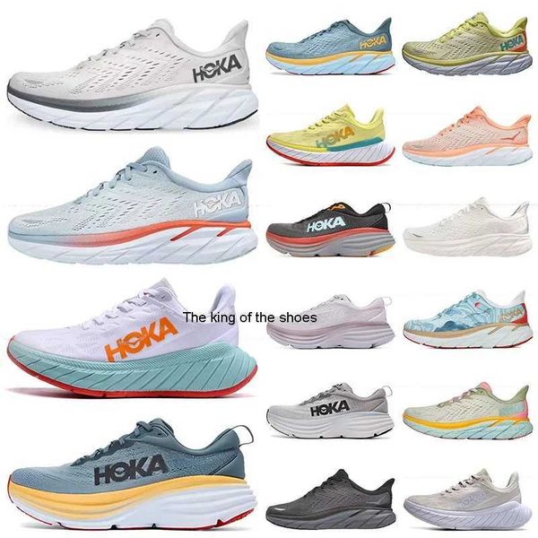 

2023 running shoes hoka one bondi clifton 8 carbon x 2 men and women all black blue red white men's and women's sports shoes