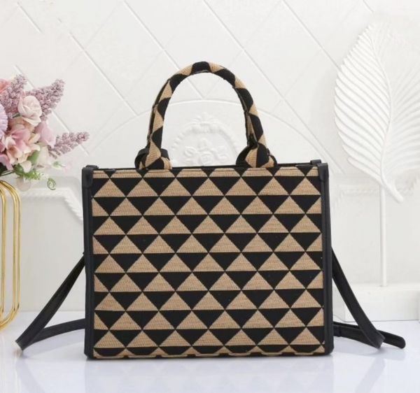 

designer bag classic triangle label tote bag crossbody women's shoulder chains casual business the latest rectangular handbag