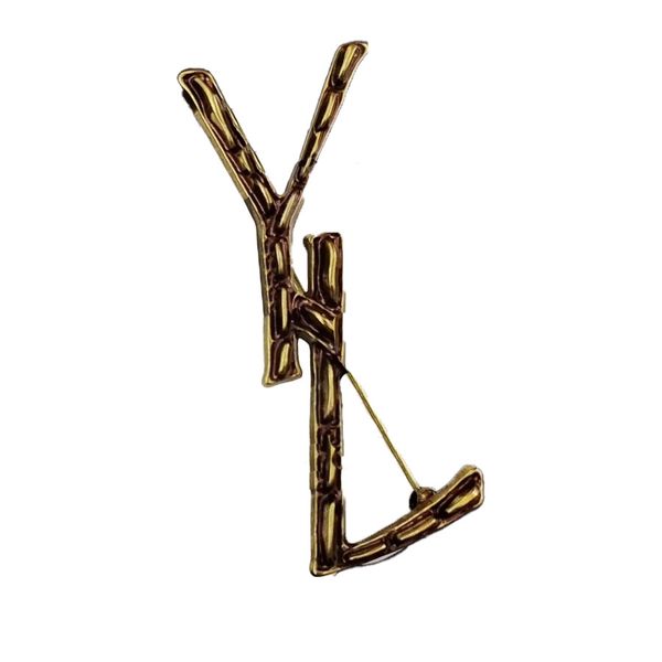 

designer pins brooches vintage copy fashion have s letter stamp pearl luxury women street monogram brooch brand vintage style romantic coupl, Gray