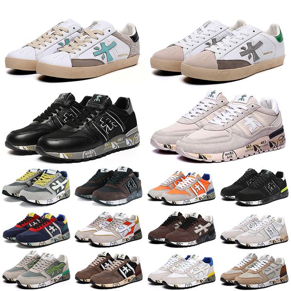 

italy brand premiata sneakers layer leather cowskin mick lander premiatas steven genuine training shoe outdoor shoes designer women men plat