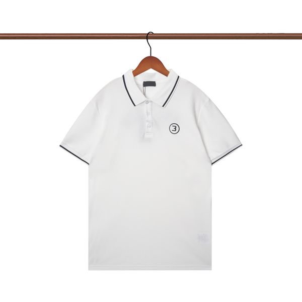 

men's polo shirt chest letter men's designer t-shirt short sleeve shirt oversized loose casual t-shirt cotton men's women&#03, White;black