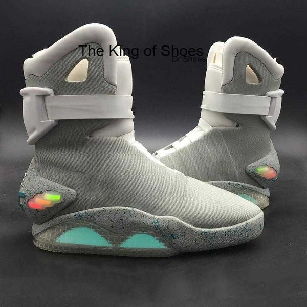 

basketball shoes mags boots 's led glow in the dark lighting grey marty mcflys air mag back to the future marty mcfly size -12, Black