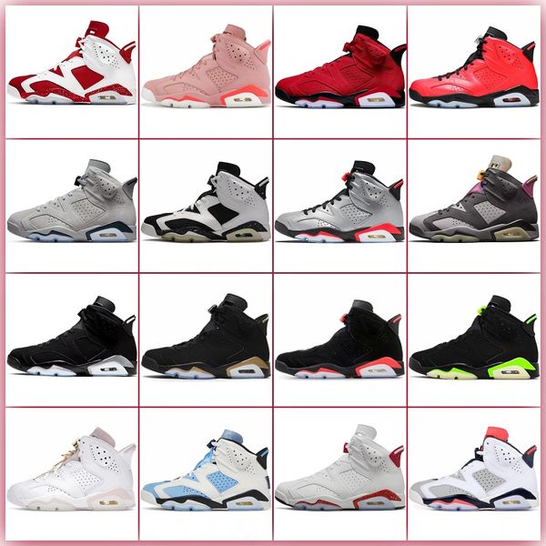 

6 6s jumpman basketball shoes men designer khaki metallic silver midnight navy retros universlty blue electric yellow carmine oreo black out