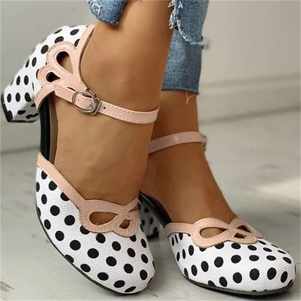 

womens fashion sandals high heels summer square heel buckle strap round toe women shoes casual party wedding ladies plus size p, Black