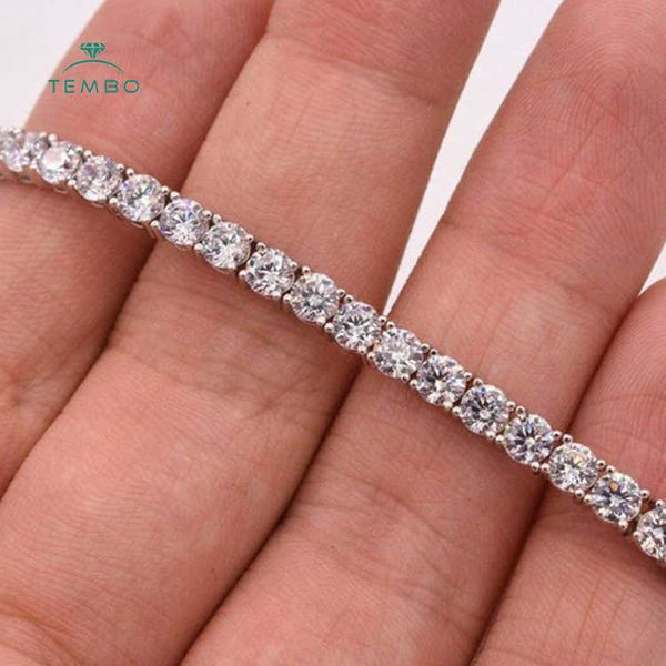 

2023 customized poduction 14k white gold with natural lab grown diamond setting tennis bracelet, Silver