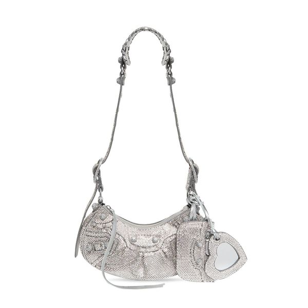 

le cagole designer bag full drill fashions shoulder bags crossbody motorcycle half moon women's mens luxury water drill handbags purse