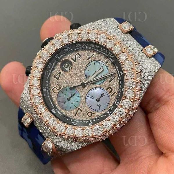 

half iced out custom diamond men watch handmade fine jewelry manufacturer lab grown diamond watch hip hop jewelry8bkku2ou, Silver