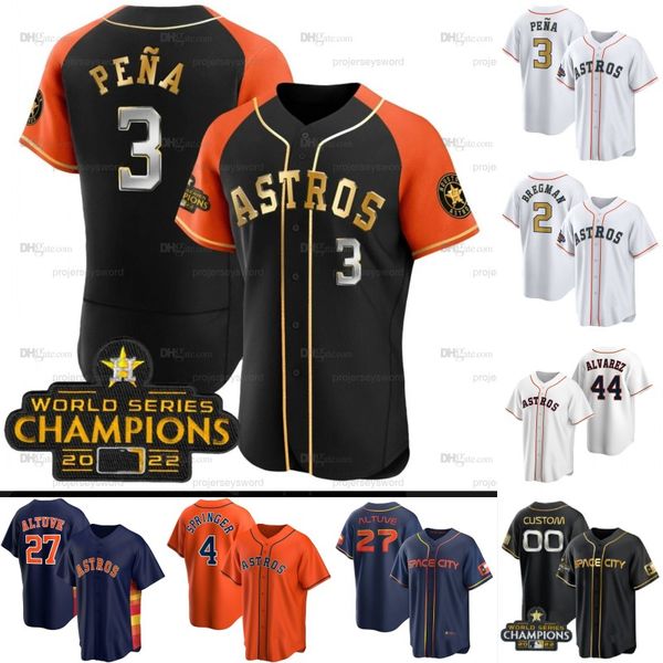

houston jeremy pena astros 2023 gold collection jersey yordan alvarez alex bregman jose altuve jose abreu luis garcia joe perez kyle tucker, Blue;black