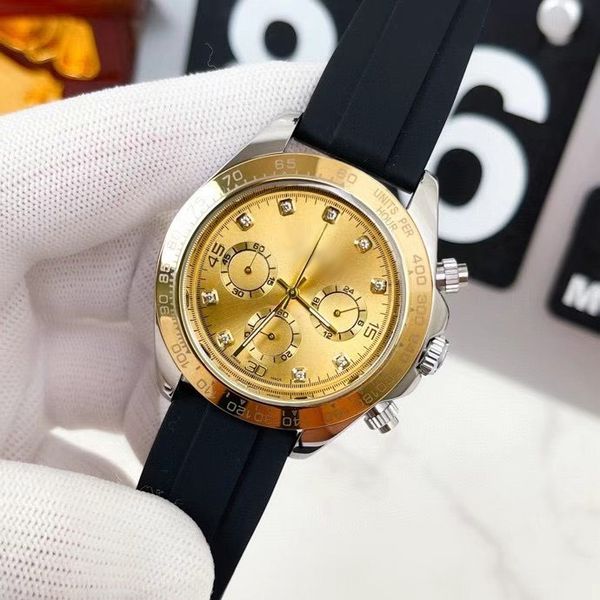 

men watches brand designer watches atch rubber strap all dials working satch 42mm gold watch father's day gift watch or men business sh, Slivery;brown