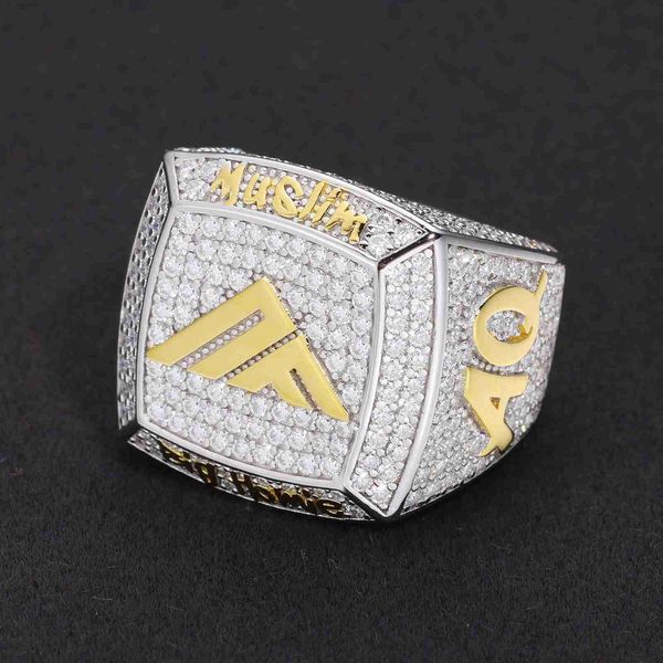 

jewelry 925 sterling silver vvs moissanite diamond glowing enamel plated custom pattern iced out hip hop ring for men