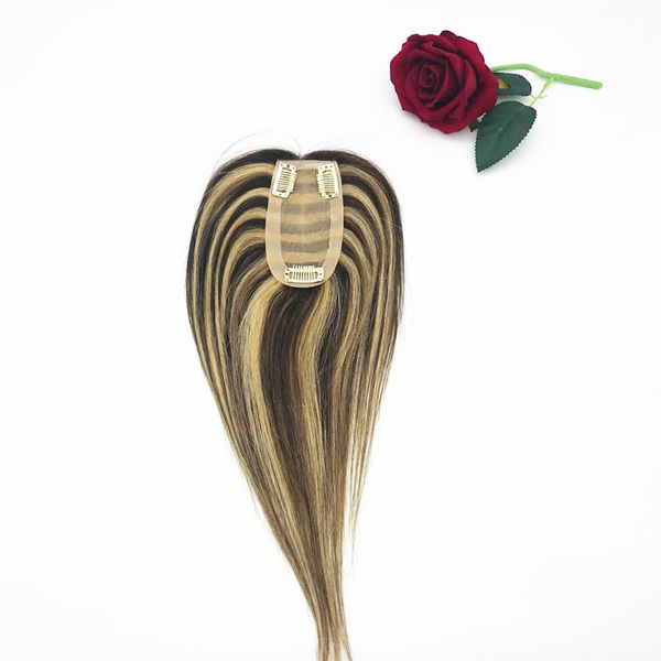 

stock 6*12cm mono pu human hair ers blonde piano color chinese virgin human hair pieces closures white women's toupee for loss thinning, Black;brown