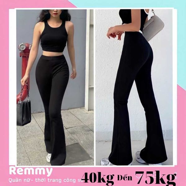 

bigsize flared leggings for women with high elastic waistband 40kg to 75kg wide, Black;white