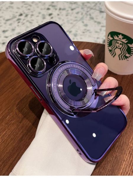

lens glass film magnetic wireless charging cover hd clear phone stand holder silicone tpu case for iphone 14 13 12 11 pro max