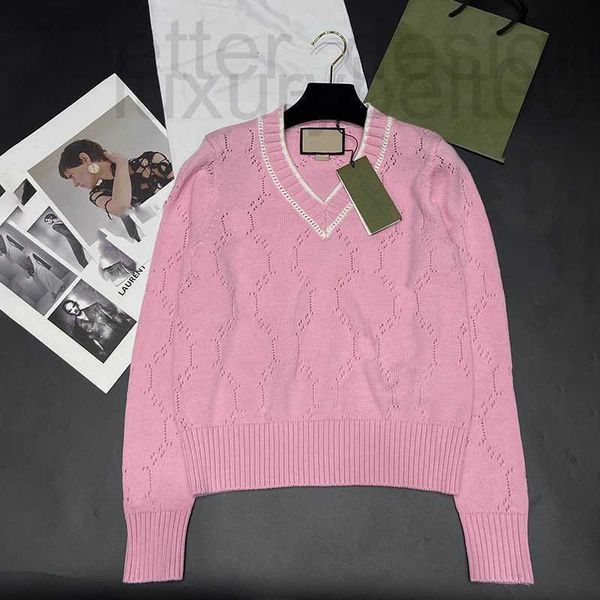 

women's sweaters designer new style design sense small hollow out letter v-neck knit pullover sweet gentle long sleeve a40i m8ps, White;black