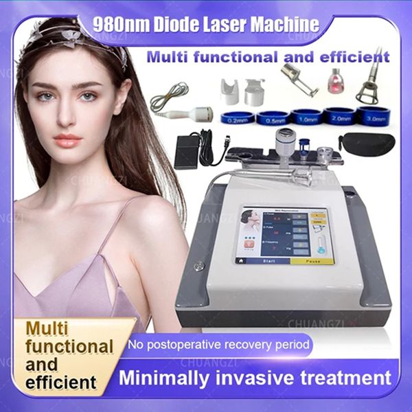 

new 2023 30w 4-in-1 980nm fraxel laser spider vein removal tool machine blood vessel removal grey nail removal skin fungus removal 980nm fac, Black