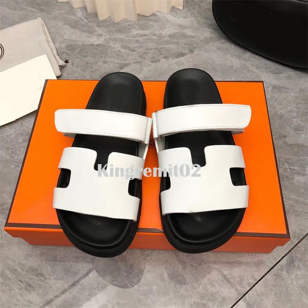 

designer sandals chypre slippers platform sandal beach classic flat sandal comfort slipper lady leather flip flops, Black