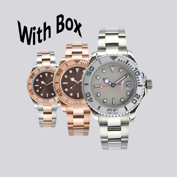 

fashion mens brand name watches aaa quality 41mm 904l automatic mechanical folding buckle sapphire glass ceramic dial stainless steel strap, Slivery;brown