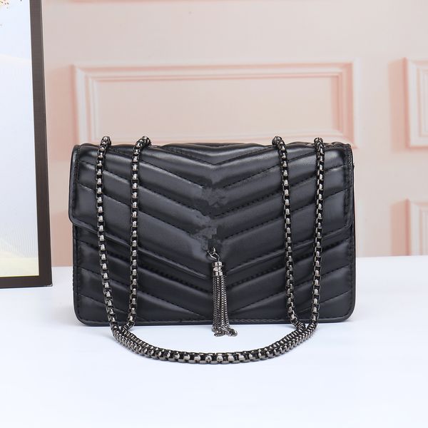 

2023 genuine leather chain purse leather women shoulder bags crossbody luxury handbags clutch purses ladies wallets tote gold silver black 0