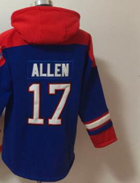 

buffalo #17 josh allen fans hoodie american football pullover, Black