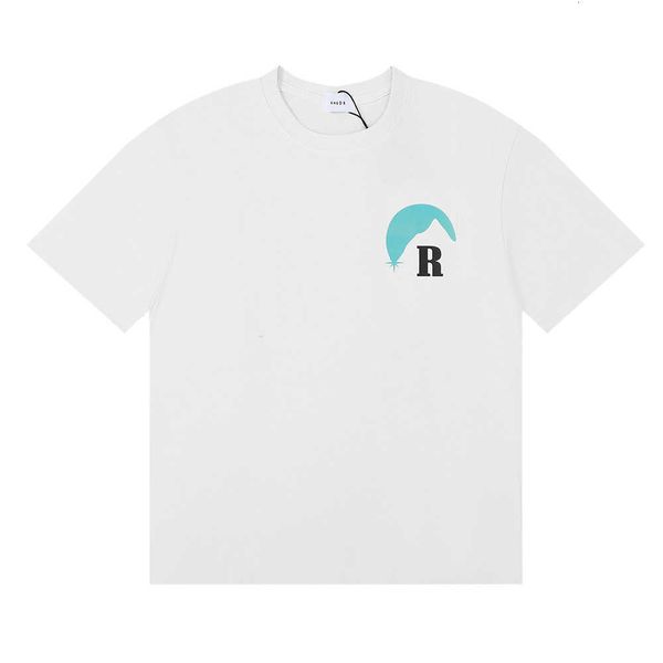 

men's t-shirts craftsmanship rhudes summer fashion designer summer new american high street brand rhude blue sunset classic print quali, White;black