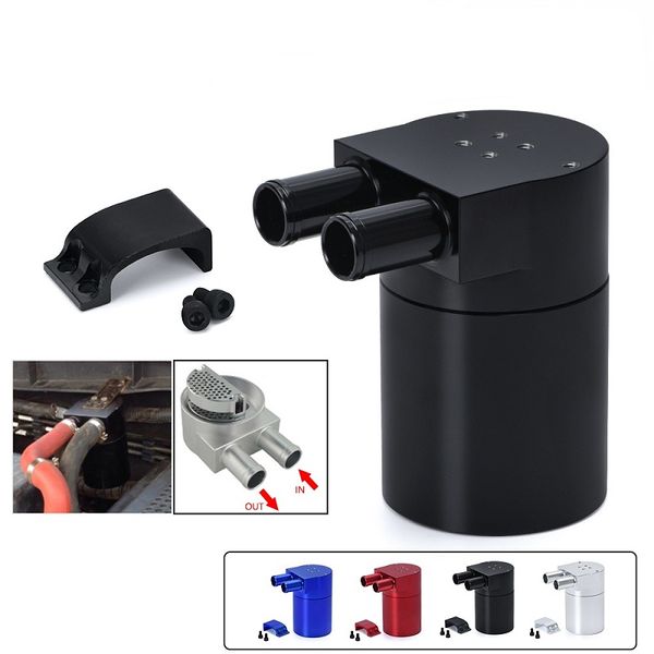 

baffled billet aluminum oil catch tank/can round can reservoir turbo oil catch can/ can catch for bmw/vw/audi 19mm barb tk60