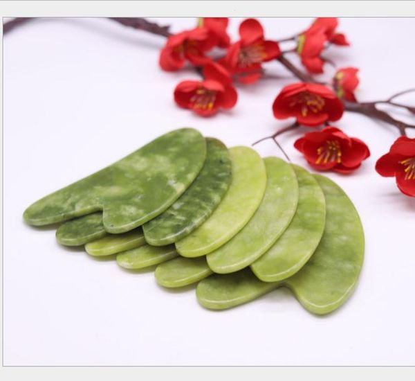 

2021 jade massage tool guasha board gua sha facial treatment natural jade stone scraping care healthy tool