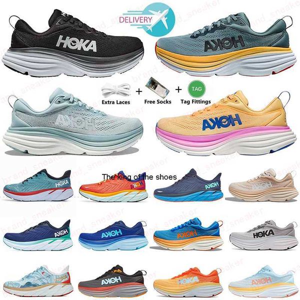 

hoka shoes one bondi 8 clifton runner sneakers 2023 hokas carbon x 2 shadow triple black white harbor lunar rock women mens trainers samber