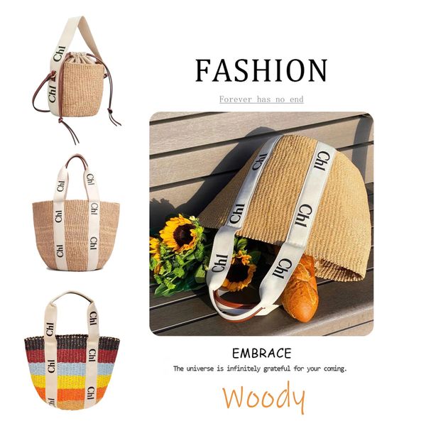 

cross body woody straw bags woven handmade designer handbag for women birthday gifts natural materials luxurys totes shoulder bucket bag