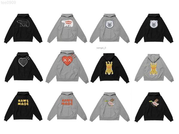 

designer richao kaws co branded human made plush hoodie pullover duck polar bear cotton size xl 88dy, Black