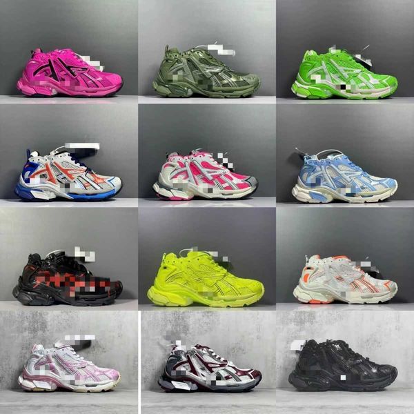 

balenciga 7.0 runner dad shoes men's and women's color paired old brushed graffiti thick sole breathable casual sports shoes, Black