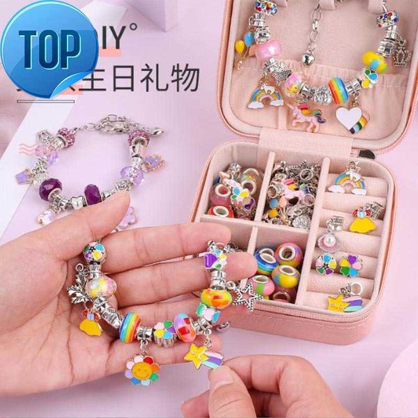 

selling children's puzzle beaded bracelet set for girls aged 6-12, Black