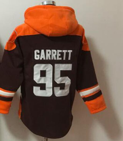 

cleveland #95 myles garrett fans hoodie american football pullover, Black