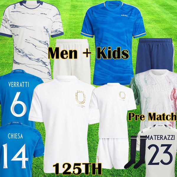 

2023 125th italian soccer jerseys barella 23 24 renaissance chiellini 125 year anniversary italys football shirts verratti men kids barella, Black;yellow