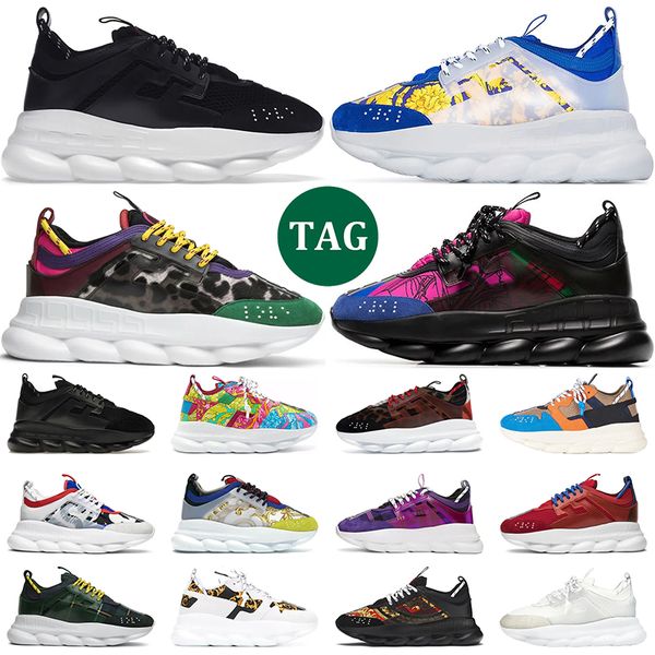 

men women chain reaction designer shoes platform triple black white gold brown orange blue black multi luxury trainers