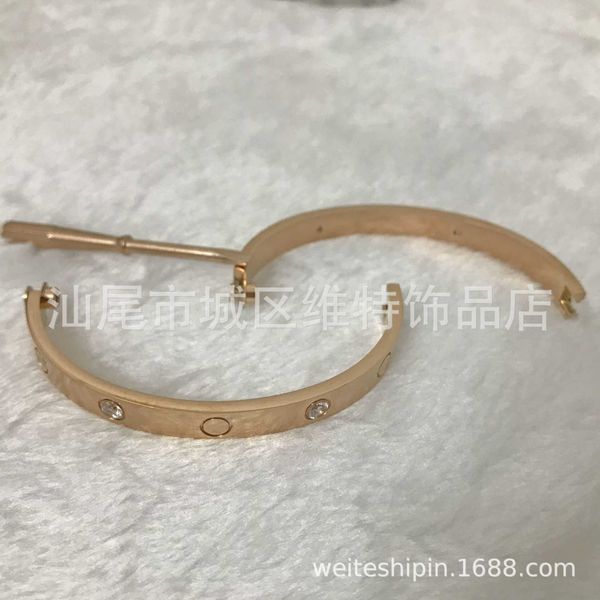 

original card five-generation screwdriver titanium steel bracelet eternal ring love men and women 18k rose gold clasp ten diamondsfe4y, Black