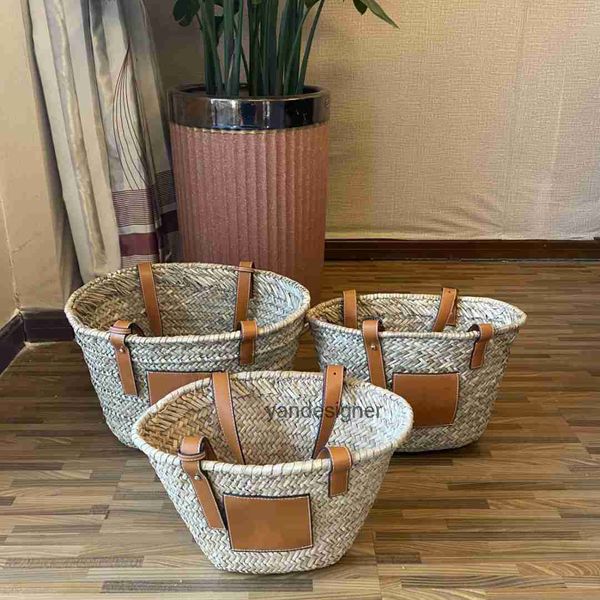 

3 size beach bags classic style fashion handbags women's totes pure hand woven bagss straw shopping vacation summer woven purses