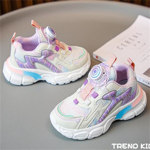 

new style children shoes rotating buckle breathable kids running sports shoes toddler sneakers boy girl outdoor athletic shoe chaussures pou, Black