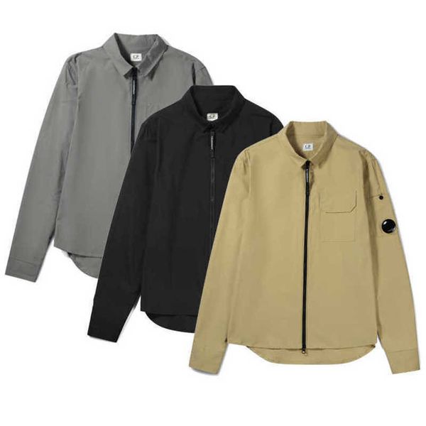 

men's jackets spring and autumn cp jacket multi pocket lens decoration cotton material casual zipper thin thirt j2jykgwr, Black;brown