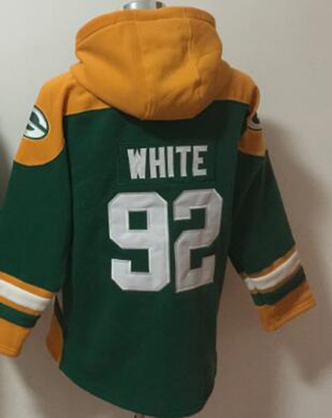 

green bay #92 reggie white fans hoodie american football pullover, Black