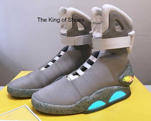 

sneakers led shoes dark gray marty mcfly 's lighting marty mcflys mags black authentic air mag back to the future glo