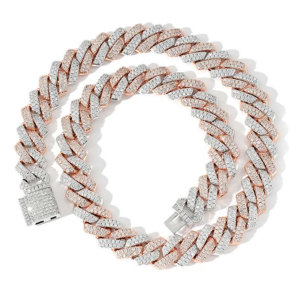 

wholesale hip hop jewelry white gold plated cuban mens chain cz clasp chains necklace, Silver