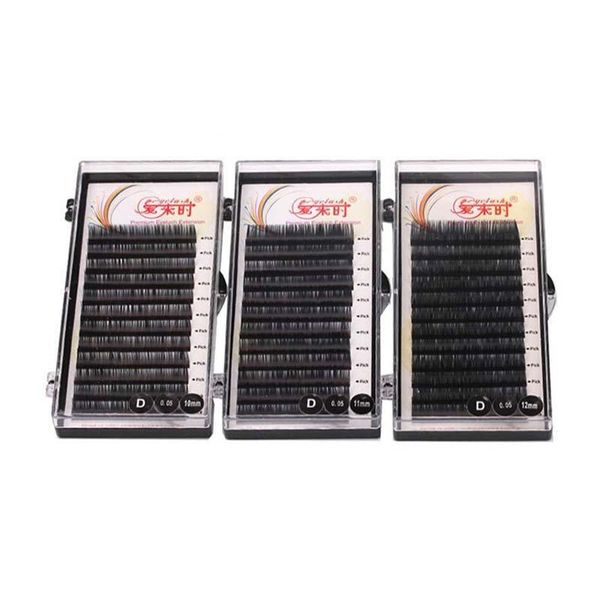 

2020 soft single length 8mm-15mm individual eyelash extensions 0.05 thickness silk eyelashes b/c/d volume lashes