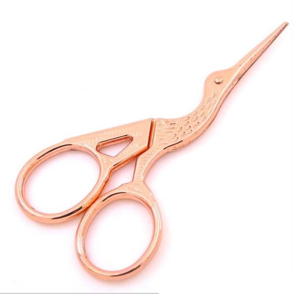 

2021 100pcs/lot durable stainless steel vintage classic embroidery scissors 94mm nail art stork crane bird scissor cutters styling tools