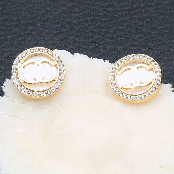 

gold plated luxury designer stud earring elegant fashion letter stud women girl party gift jewelry accessor 20 style, Golden;silver