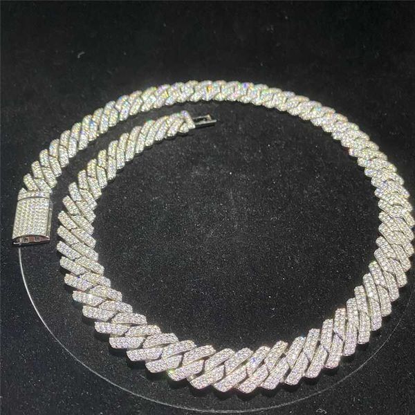 

925 sterling silver iced out 6mm 8mm 10mm moissanite cuban necklace pass diamond tester cuban link hip hop jewelry necklace