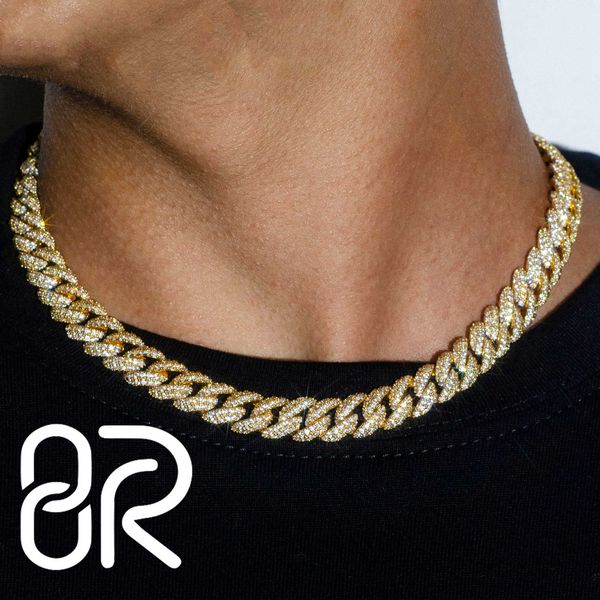 

custom 10k solid gold cuban necklace vvs moissanite diamond tester pass ice out hip hop 14k real chain 5mm 6mm 7mm 8mm, Silver