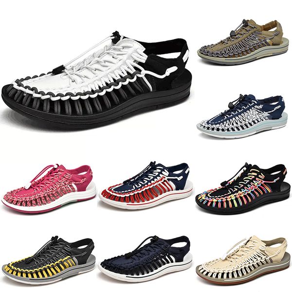

beach casual shoes woven 2023 men women multi-colored white beige pink brown black red mens trainers outdoor sports sneakers143 s610 s472 s8
