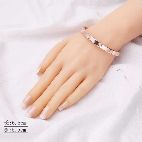 

high version luxury high-class lovers bracelet titanium steel opening niche design card c .com red ins trendy girl0ijy, Black