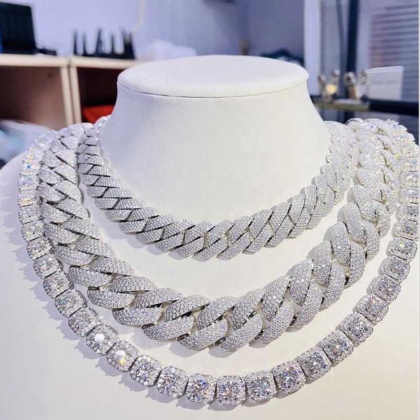 

cuban chain hip hop jewelry chaine au cou bling jewelry iced out chains for men necklace, Silver