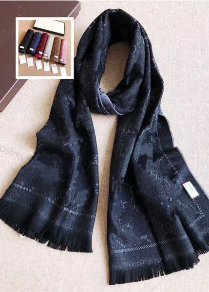 

fashion mens designer scarf 1 cashmere jacquard womens scarves double-sided color-blocking fringed edges size 180cmx60cm with gift, Blue;gray